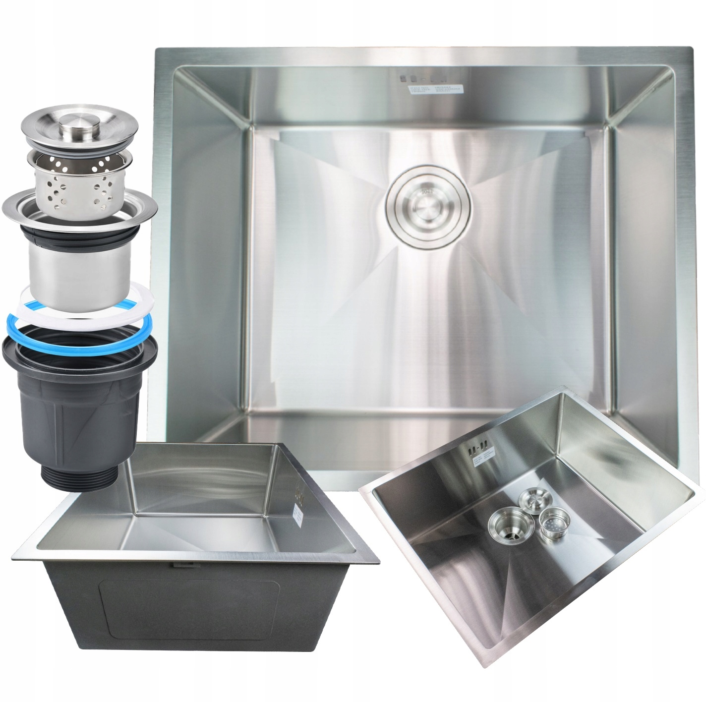 Drez jednomiskový JEDNOBASTER OCELOVÝ DREZ 44x44 cm Inox oceľ